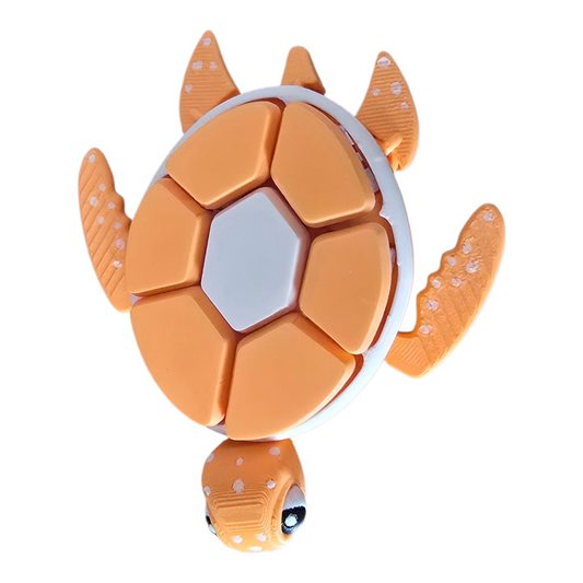 3D Printed Clicker Turtle Fidget Toy – Tangerine or Watermelon, Clicky + Silent Switches
