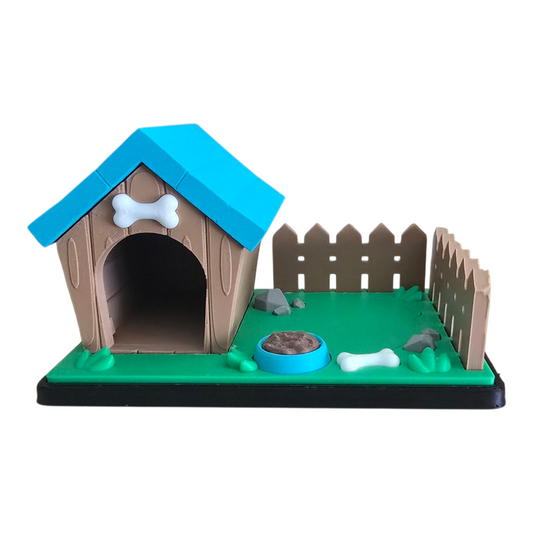 Mini Doghouse Yard Diorama – 3D Scene with Two Cute Dogs