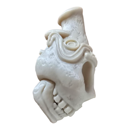 Aztec‑inspired death whistle skull design white PLA