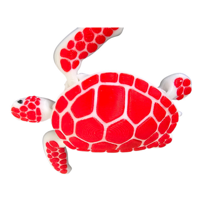 3D Printed Articulated Fidget Turtle – Multiple Colours - Stress‑Relief Desk Toy